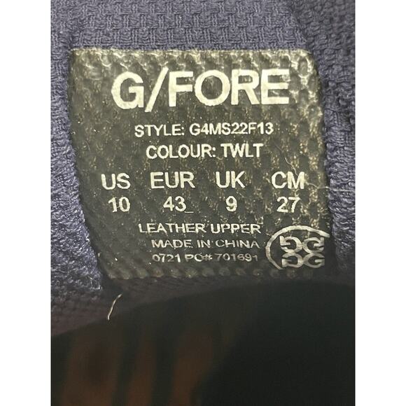 GFore Men 10 Debossed Quarter G Twilight Blue Leather Street Chukka Sneakers - Picture 12 of 13